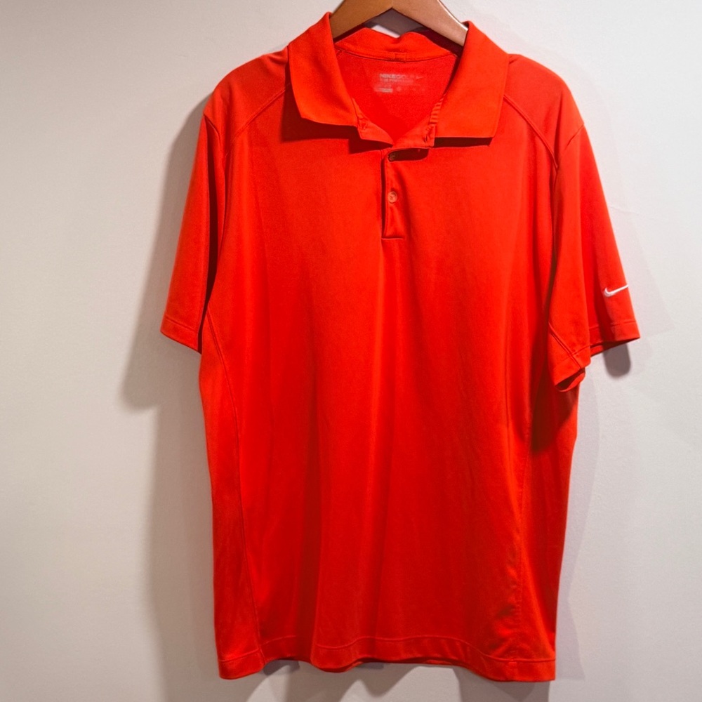 Nike Men's Bright Dark Orange Golf Polo Shirt Size L